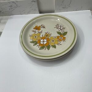 Set of Vintage Japanese Hand Painted Floral Patterned Dinner Plates